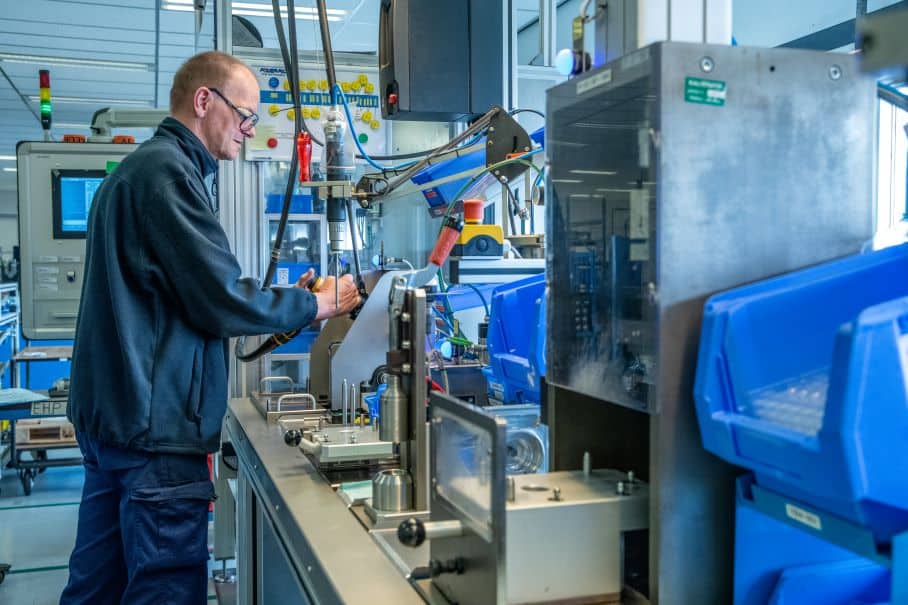 Employee working in Production Line